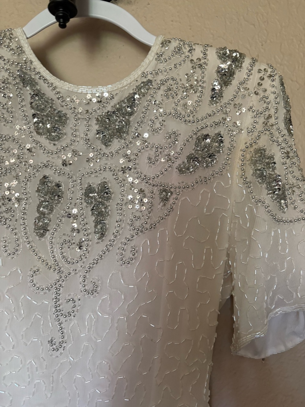 Ivory Beaded Sequin Embellished Women's dress